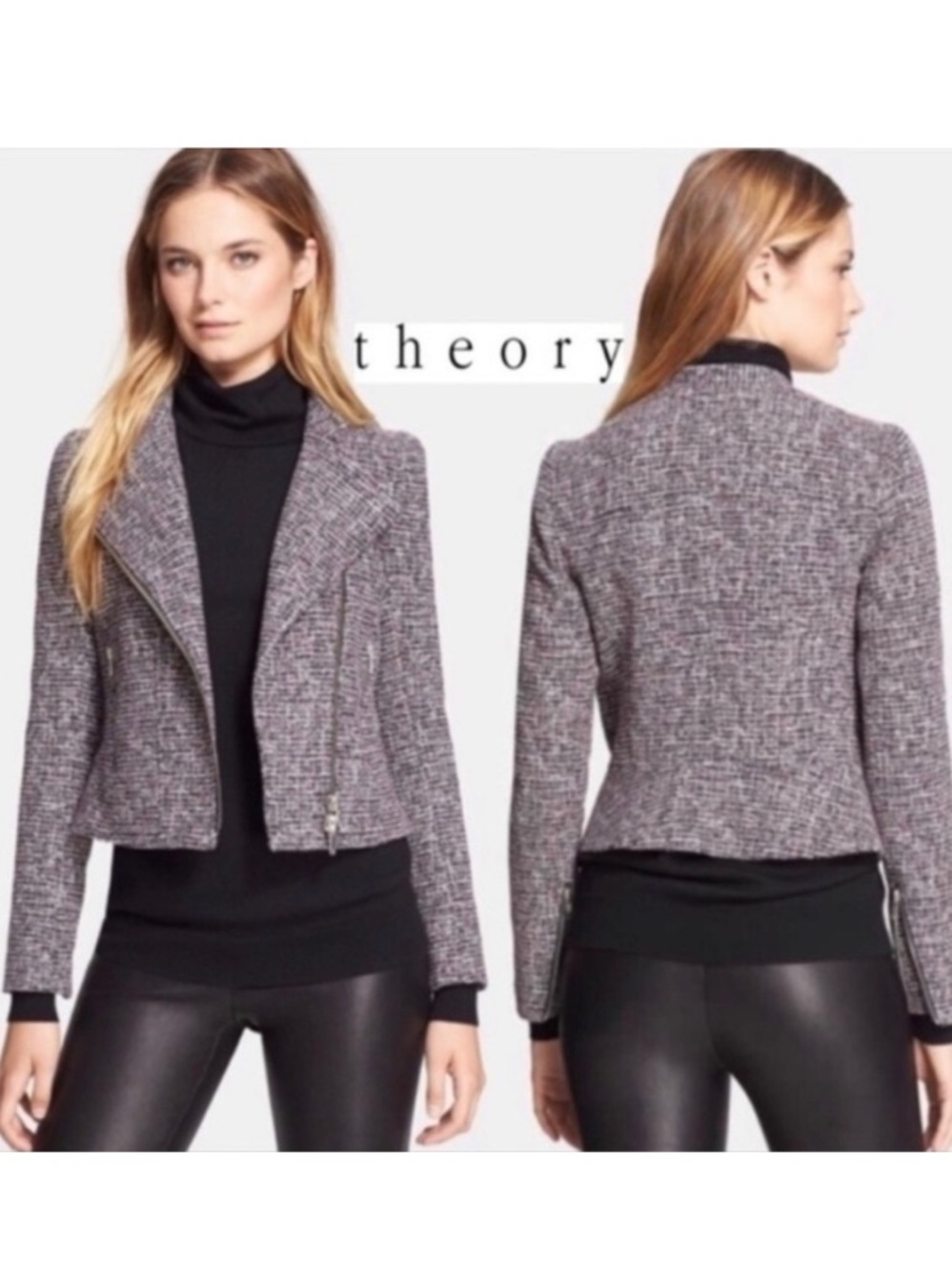 Theory Kinde Tweed Jacket Sz 2